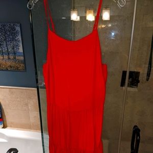 Red summer midi dress from Paris.